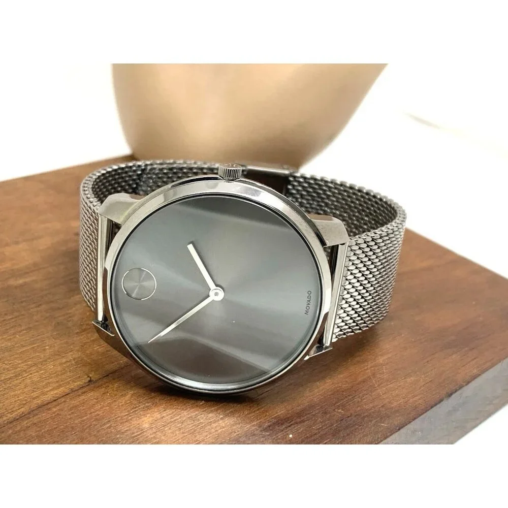 Movado Men's Watch 3600599 Bold Swiss Quartz Gray Dial Gunmetal Steel Band 42mm